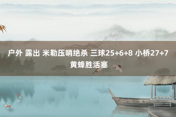 户外 露出 米勒压哨绝杀 三球25+6+8 小桥27+7 黄蜂胜活塞