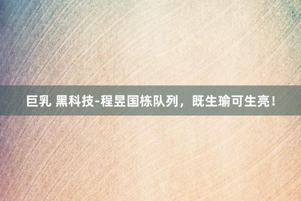 巨乳 黑科技-程昱国栋队列，既生瑜可生亮！