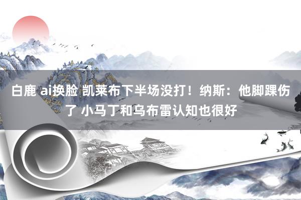 白鹿 ai换脸 凯莱布下半场没打！纳斯：他脚踝伤了 小马丁和乌布雷认知也很好