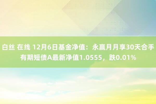 白丝 在线 12月6日基金净值：永赢月月享30天合手有期短债A最新净值1.0555，跌0.01%
