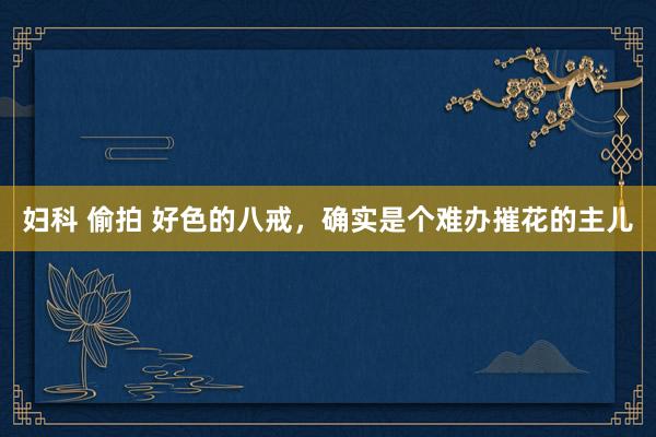 妇科 偷拍 好色的八戒，确实是个难办摧花的主儿