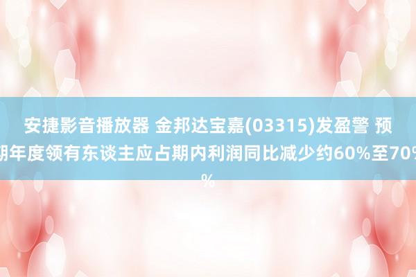 安捷影音播放器 金邦达宝嘉(03315)发盈警 预期年度领有东谈主应占期内利润同比减少约60%至70%