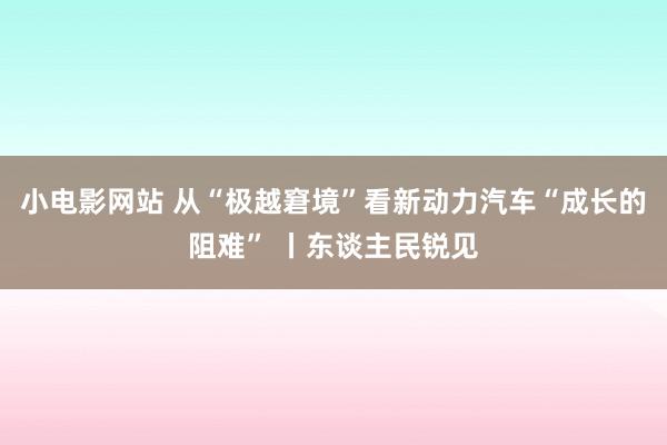 小电影网站 从“极越窘境”看新动力汽车“成长的阻难” 丨东谈主民锐见