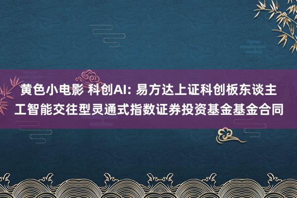 黄色小电影 科创AI: 易方达上证科创板东谈主工智能交往型灵通式指数证券投资基金基金合同