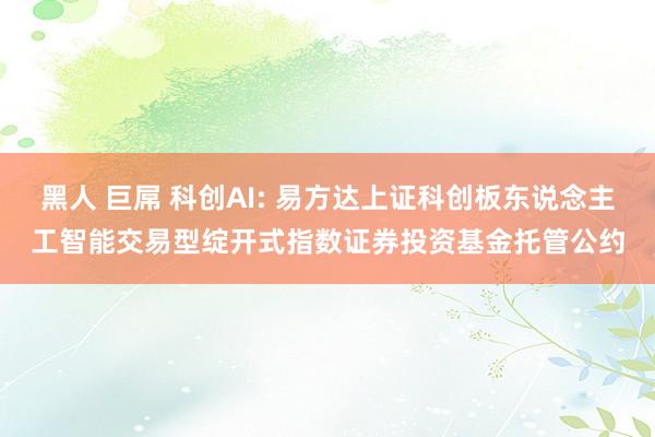 黑人 巨屌 科创AI: 易方达上证科创板东说念主工智能交易型绽开式指数证券投资基金托管公约
