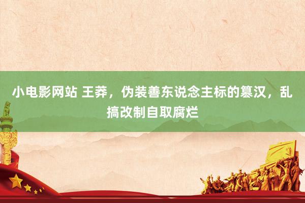 小电影网站 王莽，伪装善东说念主标的篡汉，乱搞改制自取腐烂