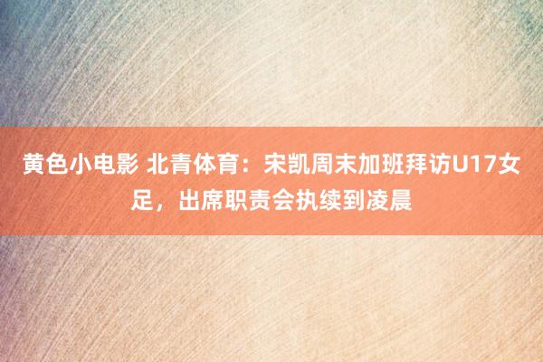 黄色小电影 北青体育：宋凯周末加班拜访U17女足，出席职责会执续到凌晨