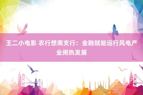 王二小电影 农行想南支行：金融赋能运行风电产业闹热发展