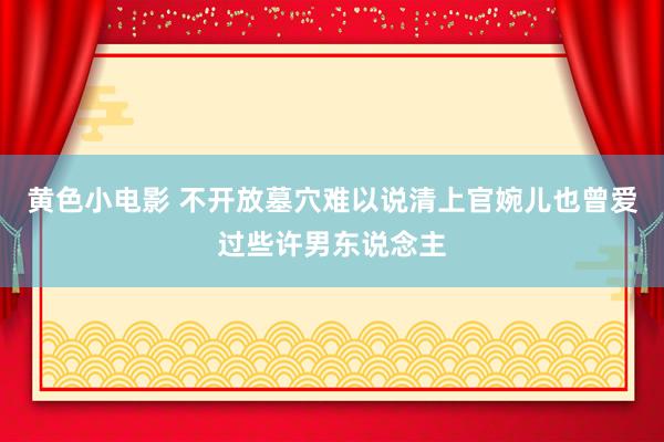 黄色小电影 不开放墓穴难以说清上官婉儿也曾爱过些许男东说念主