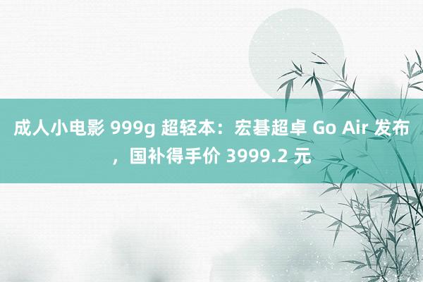 成人小电影 999g 超轻本：宏碁超卓 Go Air 发布，国补得手价 3999.2 元