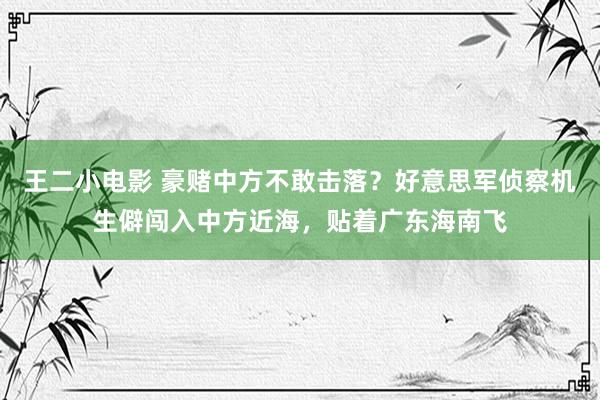 王二小电影 豪赌中方不敢击落？好意思军侦察机生僻闯入中方近海，贴着广东海南飞