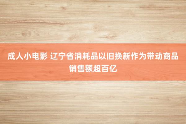 成人小电影 辽宁省消耗品以旧换新作为带动商品销售额超百亿