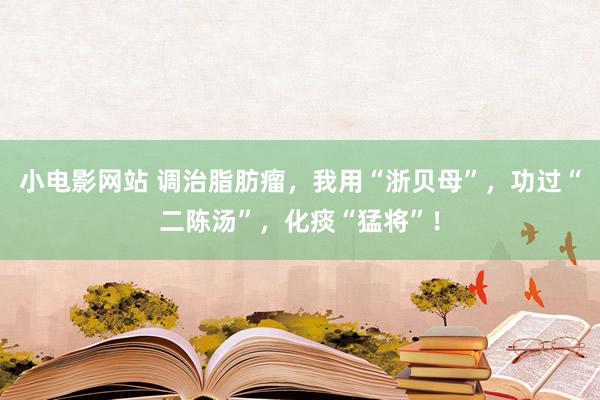 小电影网站 调治脂肪瘤，我用“浙贝母”，功过“二陈汤”，化痰“猛将”！