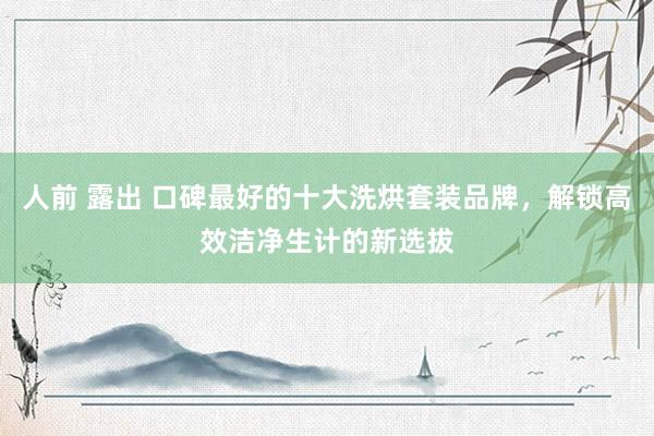 人前 露出 口碑最好的十大洗烘套装品牌，解锁高效洁净生计的新选拔