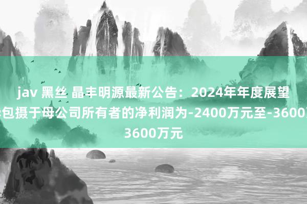 jav 黑丝 晶丰明源最新公告：2024年年度展望已毕包摄于母公司所有者的净利润为-2400万元至-3600万元