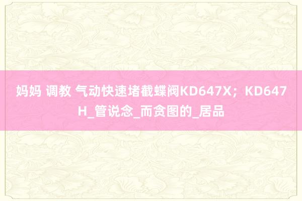 妈妈 调教 气动快速堵截蝶阀KD647X；KD647H_管说念_而贪图的_居品