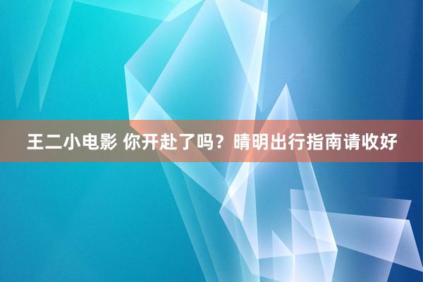 王二小电影 你开赴了吗？晴明出行指南请收好