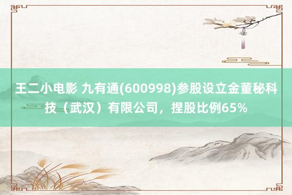 王二小电影 九有通(600998)参股设立金董秘科技（武汉）有限公司，捏股比例65%