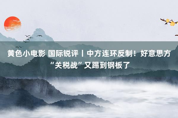 黄色小电影 国际锐评丨中方连环反制！好意思方“关税战”又踢到钢板了