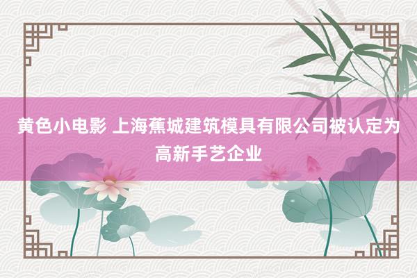 黄色小电影 上海蕉城建筑模具有限公司被认定为高新手艺企业
