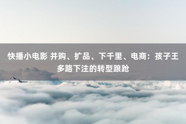 快播小电影 并购、扩品、下千里、电商：孩子王多路下注的转型踉跄