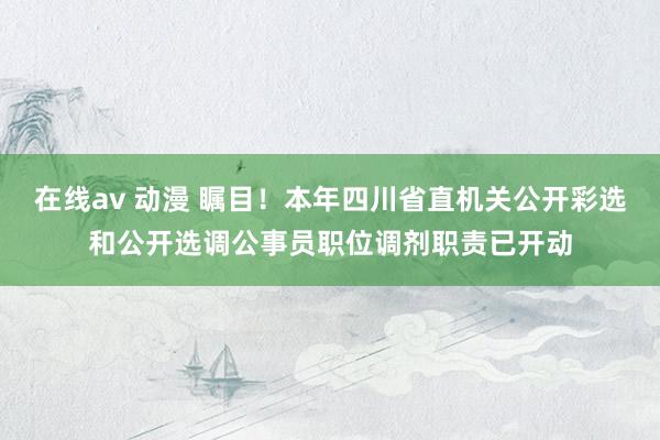 在线av 动漫 瞩目！本年四川省直机关公开彩选和公开选调公事员职位调剂职责已开动
