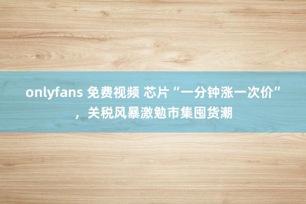 onlyfans 免费视频 芯片“一分钟涨一次价”，关税风暴激勉市集囤货潮