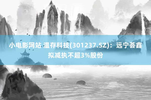 小电影网站 温存科技(301237.SZ)：远宁荟鑫拟减执不超3%股份