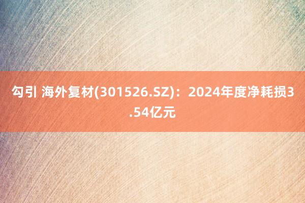 勾引 海外复材(301526.SZ)：2024年度净耗损3.54亿元