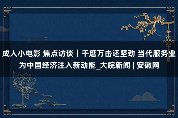 成人小电影 焦点访谈｜千磨万击还坚劲 当代服务业为中国经济注入新动能_大皖新闻 | 安徽网