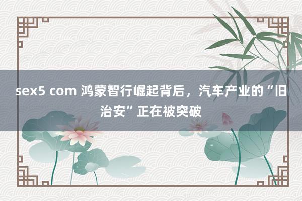 sex5 com 鸿蒙智行崛起背后，汽车产业的“旧治安”正在被突破