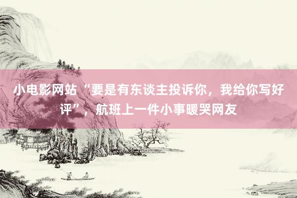 小电影网站 “要是有东谈主投诉你，我给你写好评”，航班上一件小事暖哭网友