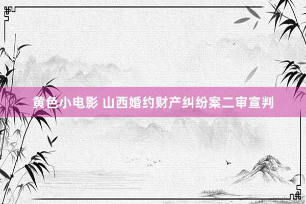 黄色小电影 山西婚约财产纠纷案二审宣判