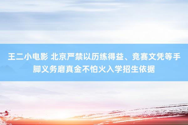 王二小电影 北京严禁以历练得益、竞赛文凭等手脚义务磨真金不怕火入学招生依据