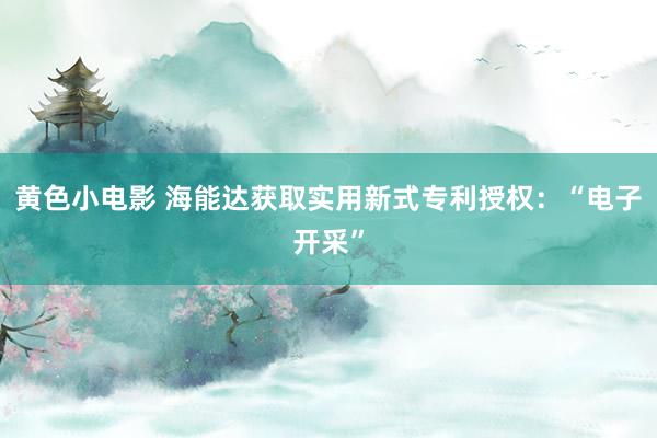 黄色小电影 海能达获取实用新式专利授权：“电子开采”