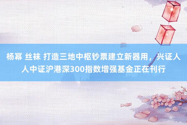 杨幂 丝袜 打造三地中枢钞票建立新器用，兴证人人中证沪港深300指数增强基金正在刊行