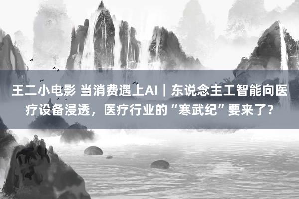 王二小电影 当消费遇上AI｜东说念主工智能向医疗设备浸透，医疗行业的“寒武纪”要来了？