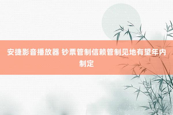 安捷影音播放器 钞票管制信赖管制见地有望年内制定