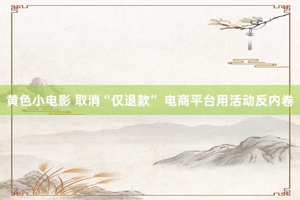 黄色小电影 取消“仅退款” 电商平台用活动反内卷