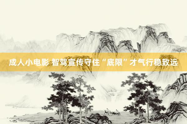成人小电影 智驾宣传守住“底限”才气行稳致远