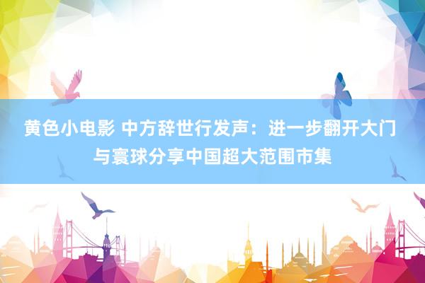 黄色小电影 中方辞世行发声：进一步翻开大门 与寰球分享中国超大范围市集