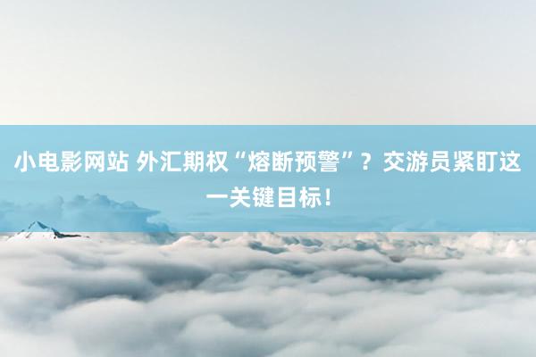 小电影网站 外汇期权“熔断预警”？交游员紧盯这一关键目标！